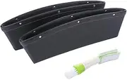 2-pack sheet gap storage case gap storage pockets general purpose formula 13.7 "* 4.3" * 2 "SENHAI PU leather gap pocket + blind brush - black
