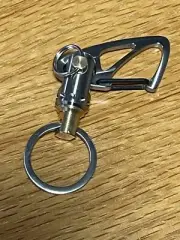 EDC Titanium Carabiner with Ti Rotating Tuning Fork Swivel, Keychain, Key Ring