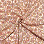 白粉紅灰黃圖案 印度產手工藝用棉布 棉布 布料