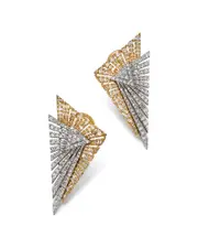 Bloomingdale's Fine Collection Diamond Geometric Drop Statement Earrings in 14K Yellow & White Gold, 1.0 tcw