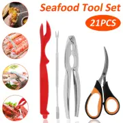 20Pcs Seafood Tools Set Stainless Steel Seafood Tools with 6 Crab Crackers tevhz