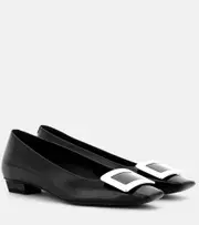 [Roger Vivier] Roger Vivier Belle Vivier patent leather ballet flats AU 6 black