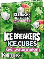 ICE BREAKERS Ice Cubes Kiwi Watermelon Sugar Free Chewing Gum Bottles, 3.24 oz (6 Count, 40 Pieces)