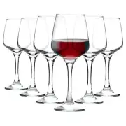 6x Lal Red Wine Glasses Stemware Goblets Fine Rim 400ml