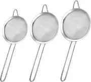 3 Pack Fine Mesh Strainer, Small Stainless Steel Sieves with Handles, for Loose