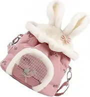 Sosoport 1pc Hamster Bag Small Carrier Squirrel Carrier Backpacking Guinea Bag Hamster Travel Cage Small Travel Case Guinea Pig Carrier Hamster Outdoor Carrier Rat Pink Plush