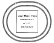 Bachmann E-Z Track HO Scale Double Oval #13 Basic Train Track Set - 44" X 53"