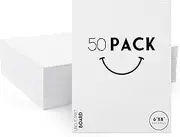 Golden State Art, 50 Pack 6x8 Uncut Photo Mat Matboard, White Backing Board for Frame, Picture, Print