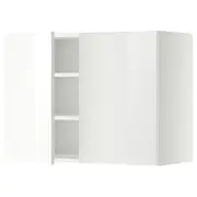 METOD wall cabinet with shelves/2 doors, white/Ringhult white, 80x37x60 cm