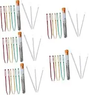 Operitacx 5 Sets DIY Hand Sewing Tools Large Eye Needles Threader for Fabric Knitting Leather Sewing Random Color