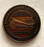 Frederick Co MD Bicentennial Challenge Coin Revolutionary Barracks Medal