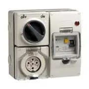 Clipsal 56 Series Round 5 Pin 20A Switched Socket with RCD Grey | 56SC520RC-GY