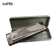 EASTTOP Harmonica 10 Holes Mouth Organ 20 Tone Diatonic Stainless Steel Present