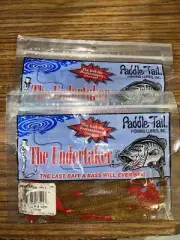2 Paddle Tail The Undertaker Hot Rib 5” Rib Worm 16 Count Bass Fish Pumpkin Seed