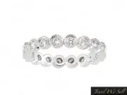 Genuine 1.40Ct Round Diamond Milgrain Eternity Band Ring 950 Platinum F VS Bezel
