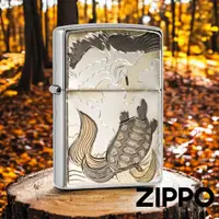 在飛比找蝦皮商城優惠-ZIPPO 日本傳統風格-鶴龜相爭防風打火機 ZA-5-26