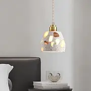 Small Chandelier in Retro Creative Terrazzo, Natural Marble Structure Lighting Fixtures for Interior Decorations, Countertop Ceiling Light