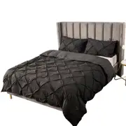 Diamond Pintuck Duvet Cover Quilt Cover Set Pillow Case Duvet Doona Queen King Size