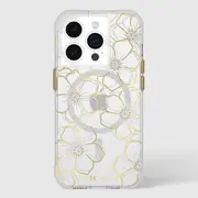 Case-Mate Floral Gems MagSafe Case For iPhone 15 Pro - Gold