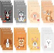 24 Pieces Mini Notebooks Dog Themed Party Favor Puppy Animal Notepads Spiral Pocket Notebooks Birthday Teacher Classroom Rewards Supplies for Kids Party Goody Bags Stuffers, 2.36 x 3.94 Inches