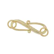 Large Gold Plated Sterling Silver S Hook & Eye Clasp For Necklace Bracelet 99863