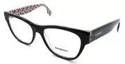 Burberry Eyeglasses Frames BE 2301 3822 51-16-140 Top Black / Print TB Red Italy
