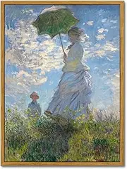 KBKBART Framed Claude Monet Wall Art, Vintage Monet Prints for Wall Decor, Monet Water Lilies Exhibition Poster for Room Aesthetic, Classic Canvas Impressionist Gallery Painting for Bedroom Living