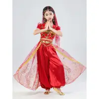 在飛比找ETMall東森購物網優惠-兒童印度演出服裝女考級幼兒新疆舞民族舞合唱表舞蹈服茉莉公主裙