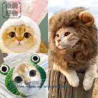 在飛比找樂天市場購物網優惠-寵物貓獅子頭套兔子貓貓帽子可愛節頭飾裝扮