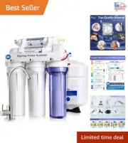 High Capacity 5-Stage Reverse Osmosis System with Brushed Nickel Faucet - 75 GPD
