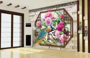 3D Peony Peacock ZHUA7210 Wallpaper Wall Murals Removable Self-adhesive Ann 24