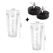 2x Medium 24oz Cups & Blades Nutri Ninja Blender Spare Accessories Replacement