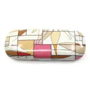 Protective Case For Sunglasses Eyeglasses Clam Shell Faux Leather Glittery Print
