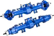 Aluminium 7075 Quick Release Front & Rear Axle Housing Kit for Losi 1/18 Mini LMT 4X4 Brushed Monster Truck RTR-LOS01026 Upgrade Parts - Blue