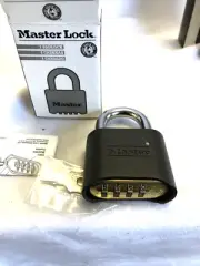 3) Master Lock 178D- Set/Reset Combination Padlocks Gray, Weather Resistant +KEY