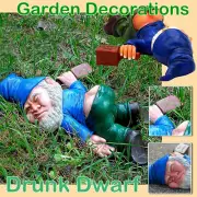 Funny Drunk Garden Dwarf Outdoor Home Courtyard Lawn Porch Decoration Statue