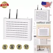 Space-Saving Wall Shelf for WiFi Routers & Decorative Items - White Finish