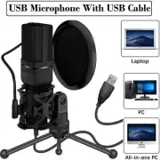 Microphone USB Condenser Podcast For Gaming Recording Streaming Mic With Stand