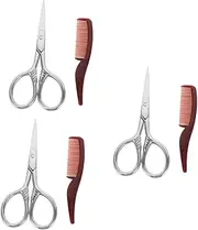 PACKOVE 6 Sets Trimming Scissors for Men Portable Beard Care Kit with Case Durable Grooming Scissors for Precision Trimming of Facial Hair Easy to Clean
