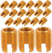 GRADENEVE 20pcs Self-tapping Braces Fasteners Threaded Inserts for Wood Thread Reinforce Repair Tool Furniture Screw in Nut Inserts for Molding Inserts for Wood Furniture Stainless Steel