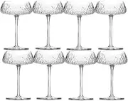 Luminthra Set of 8 Crystal Vintage Coupe Glasses, 8 Oz Martini and Champagne Glasses - Retro Style Cocktail Glassware for Bar Drinks and Special Occasions (8 SET)