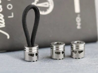 Titanium Piston Skull Knife Bead Key Parachute Cord DIY Pendant Lanyard EDC