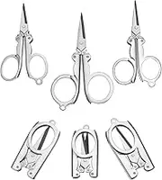 ZAMXHUG 3 Pieces Stainless Steel Folding Scissors Portable Foldable Travel Scissors Small Folding Pocket Scissors Portable Key Ring Folding Scissors Tiny Scissors for Travel Home Office Crafts 3 Sizes