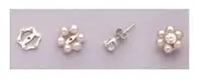Two Solid 925 Sterling Silver Six Pearl Earring Jackets (Pearls NOT Included)