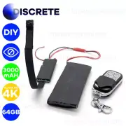 Long Lasting Micro Spy Camera 64GB DIY High Quality ULTRA HD 4K 3000mAH