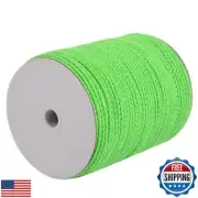 CAQUBO Braided Macrame Cord 4mm x 172 Yards, Grass Green, Natural Braided Cot