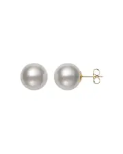 Bloomingdale's Fine Collection White South Sea Cultured Pearl Stud Earrings in 14K Yellow Gold