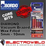 BORDO 5 Pce Diamond Core Drill Bit Set Wax Filled Tile Porcelain 5,6,6.5,8,10mm