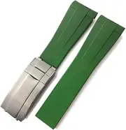 [HKIDKK] Rubber Silicone Watchband 20mm 21mm For Rolex Submariner GMT Daytona Explorer Green Watch Strap