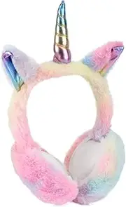 [WATIIFUFU] Warm Ear Muffs for Boys and Girls Unicorn Earmuffs Plush Material Winter Ear Covers for Baby